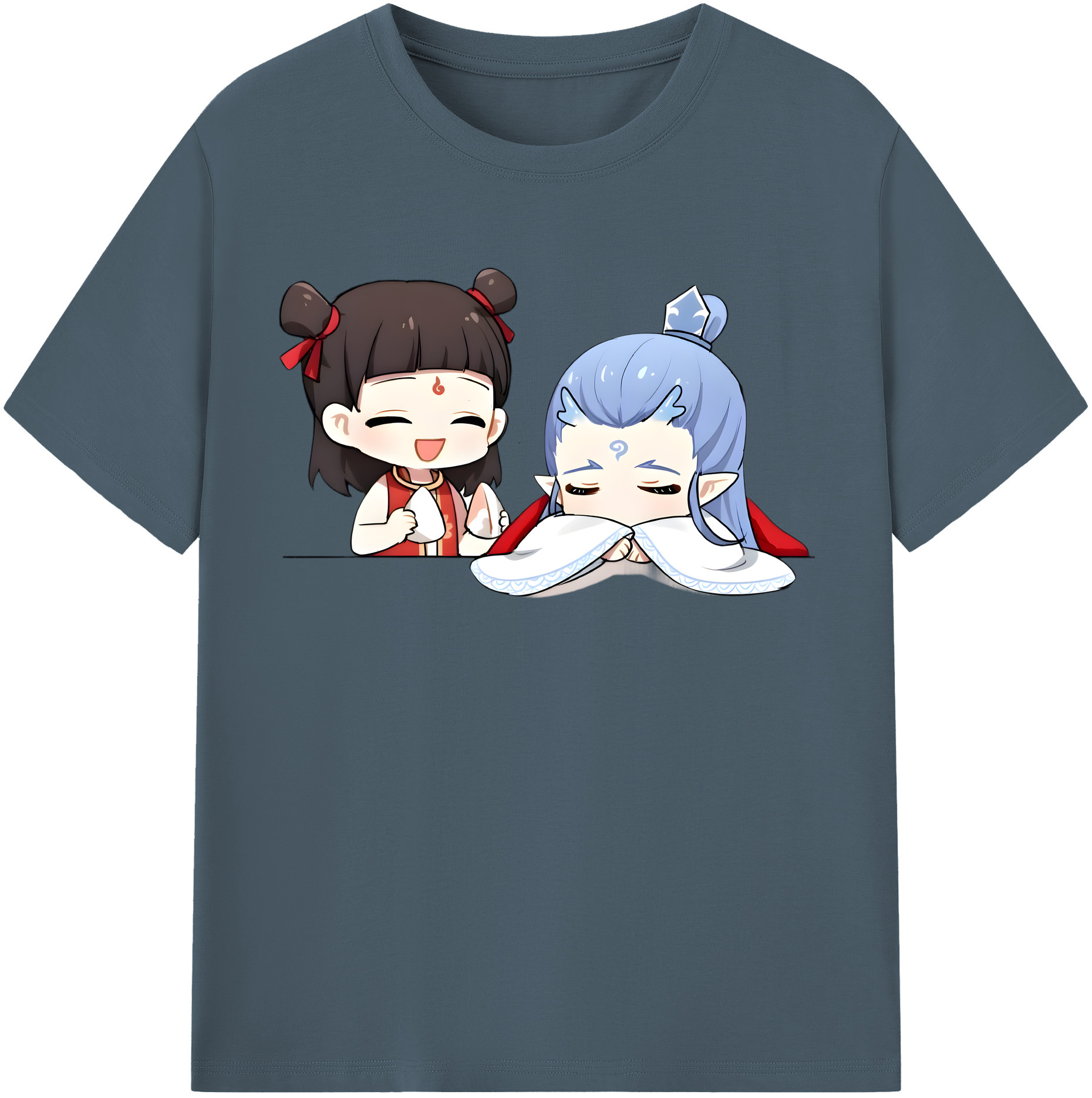 （画像用） Ne Zha 2 ナタ 魔童の大暴れ 綿100％半袖Tシャツ（フロントプリント）